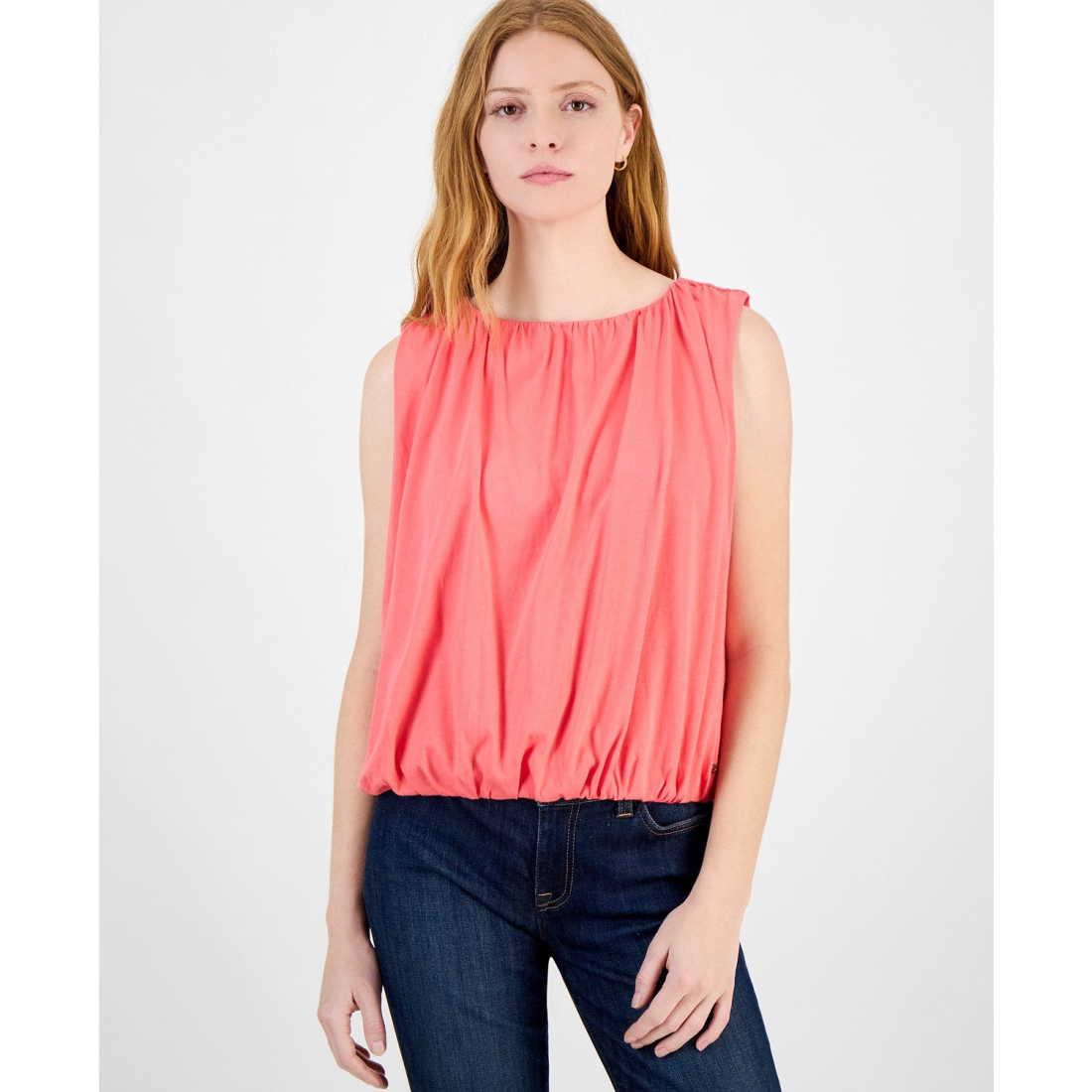 'Ruched Sleeveless Knit Top' pour Femmes