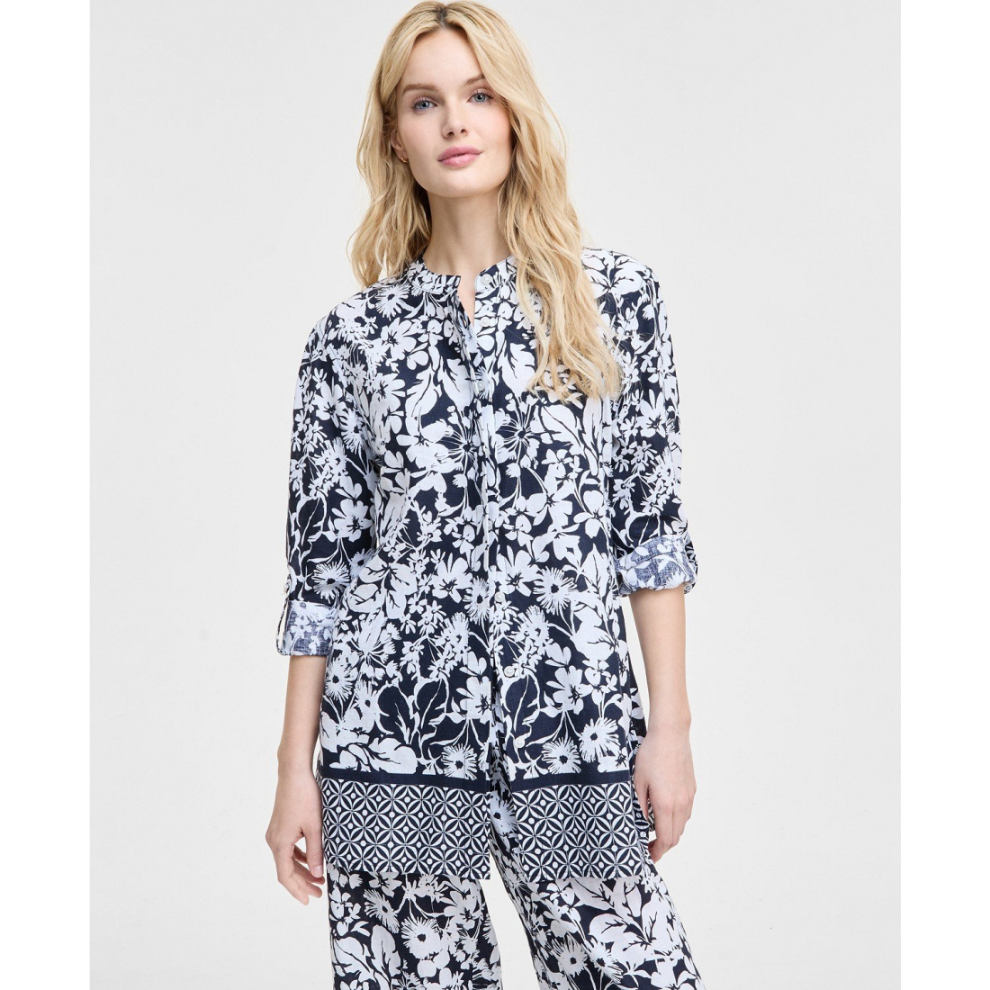 'Printed Long-Sleeve Tunic' pour Femmes
