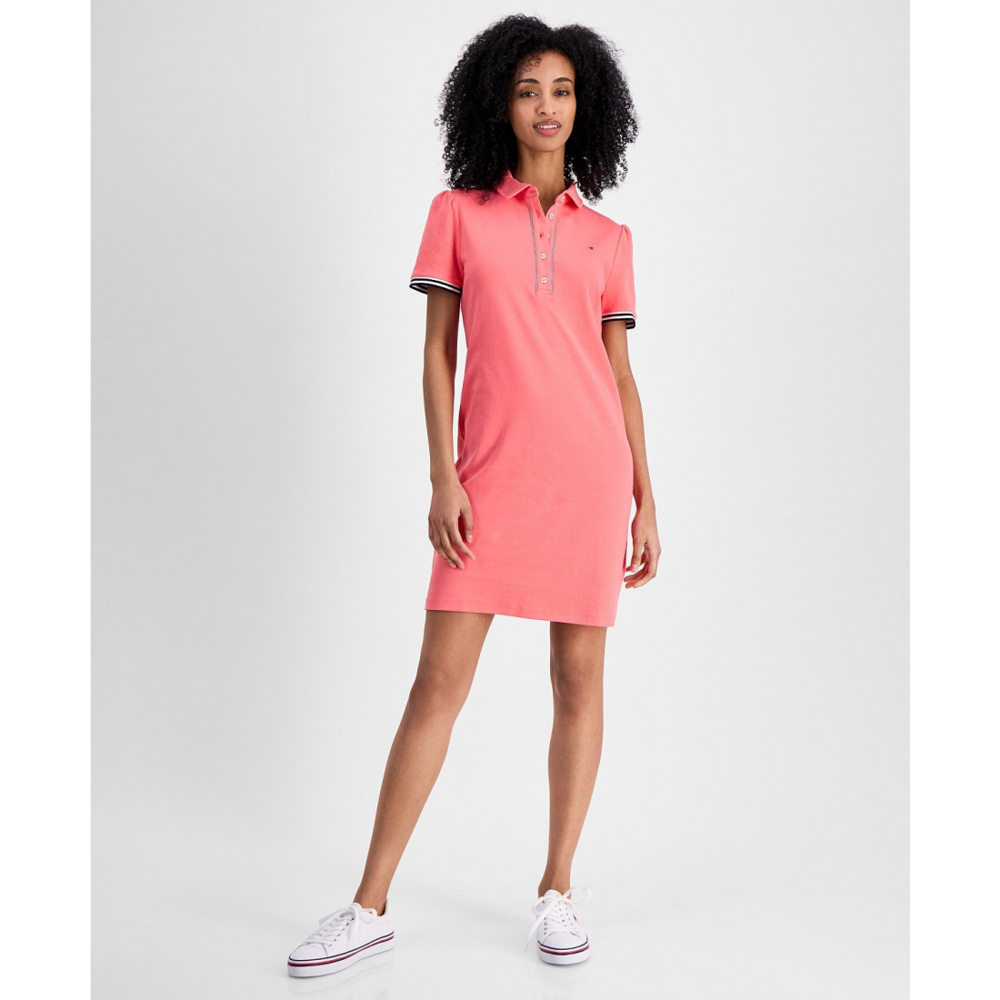 'Puff-Sleeve Polo Dress' pour Femmes