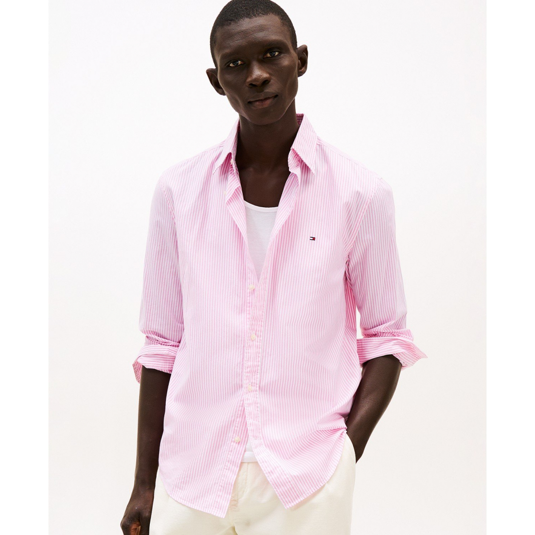 'Regular-Fit Striped Poplin Shirt' pour Hommes