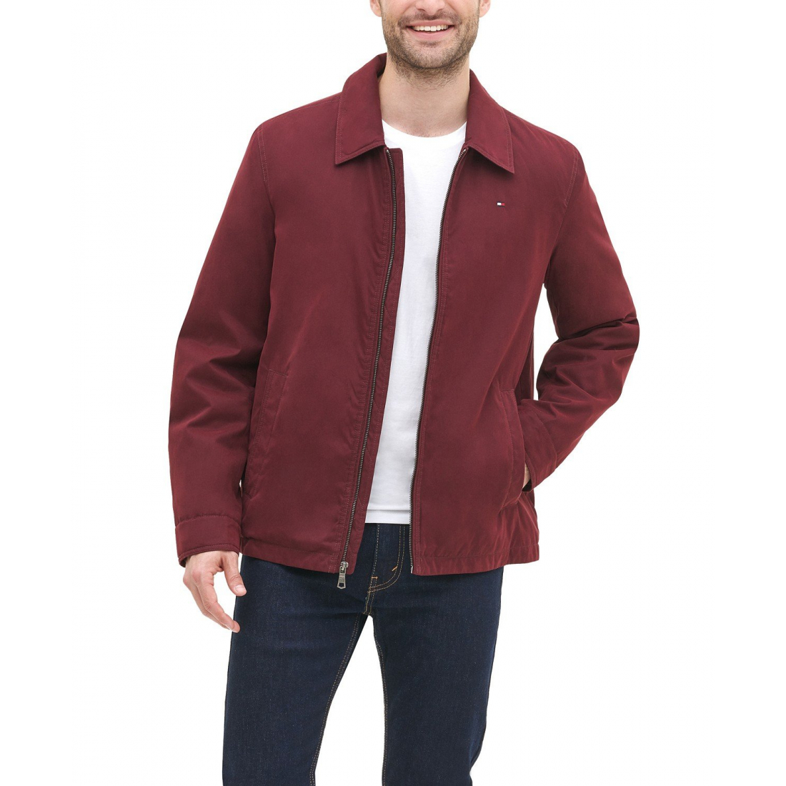 'Classic Front-Zip Filled Micro-Twill Jacket' pour Hommes