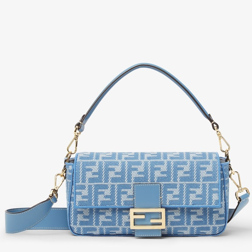 Sac Baguette 'Denim-Effect FF Jacquard' pour Femmes