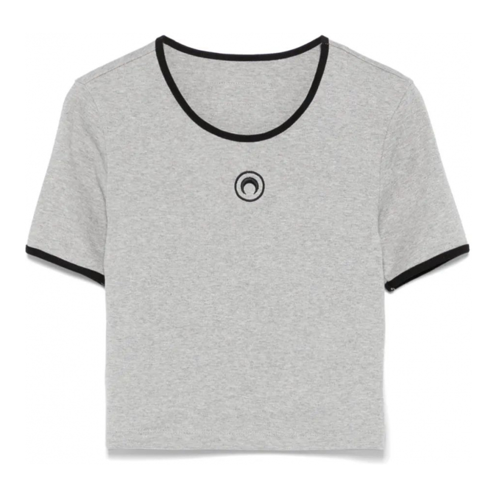 T-shirt 'Crescent Moon-Embroidered' pour Femmes