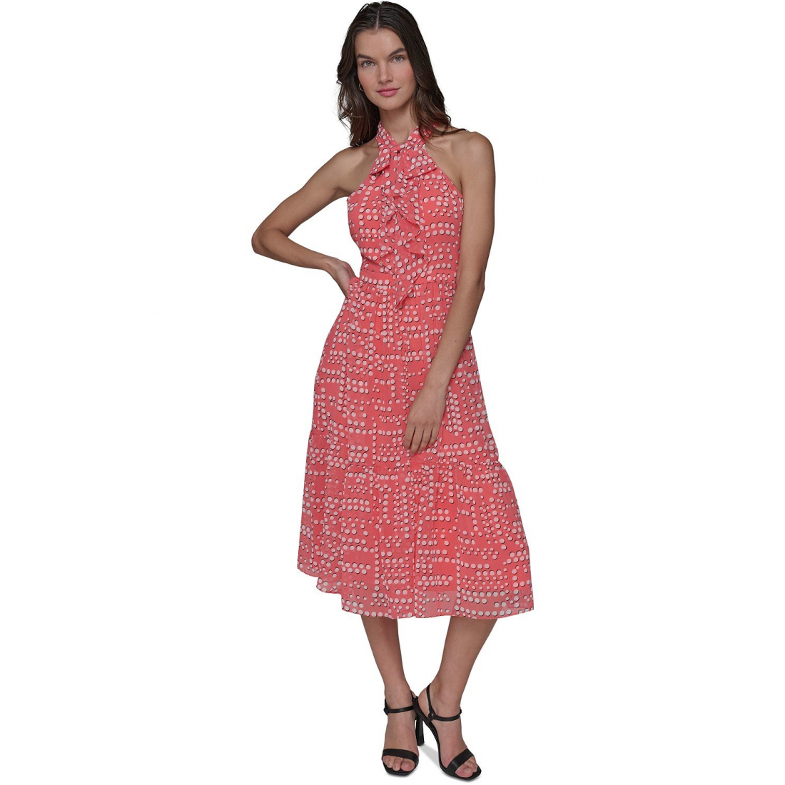 Robe Midi 'Bow-Neck Halter' pour Femmes