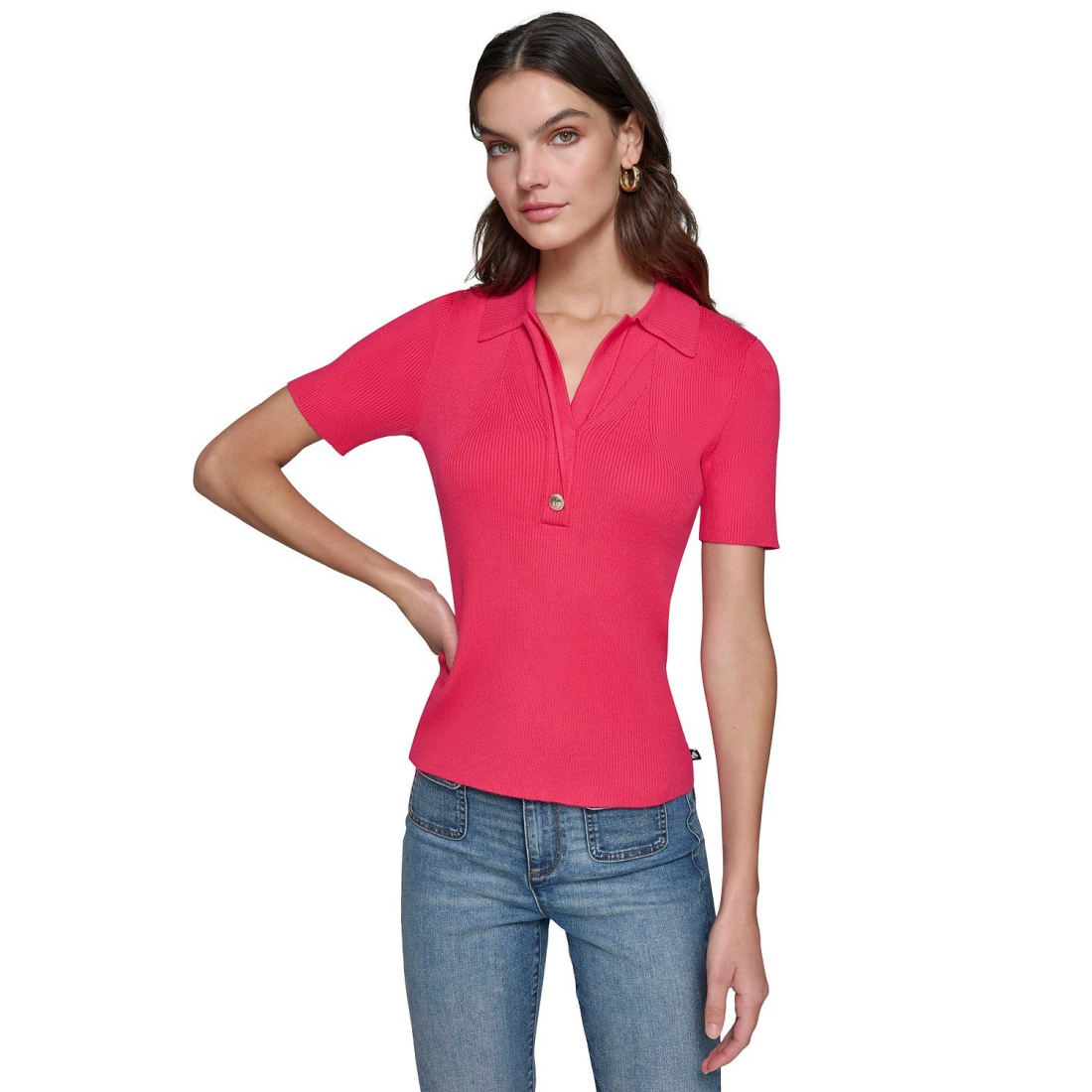 'Johnny Collar Ribbed' pour Femmes