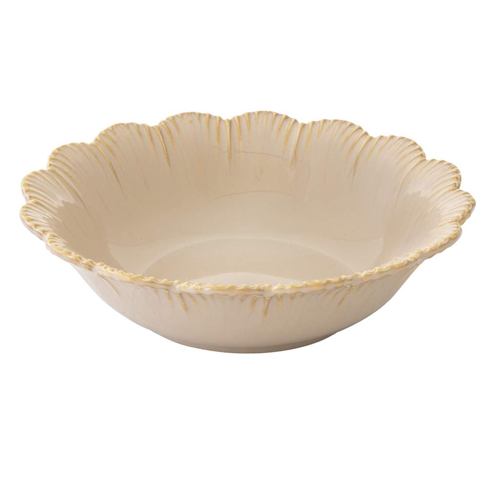 Set Of 6 Soup Plate Beige Fleuri