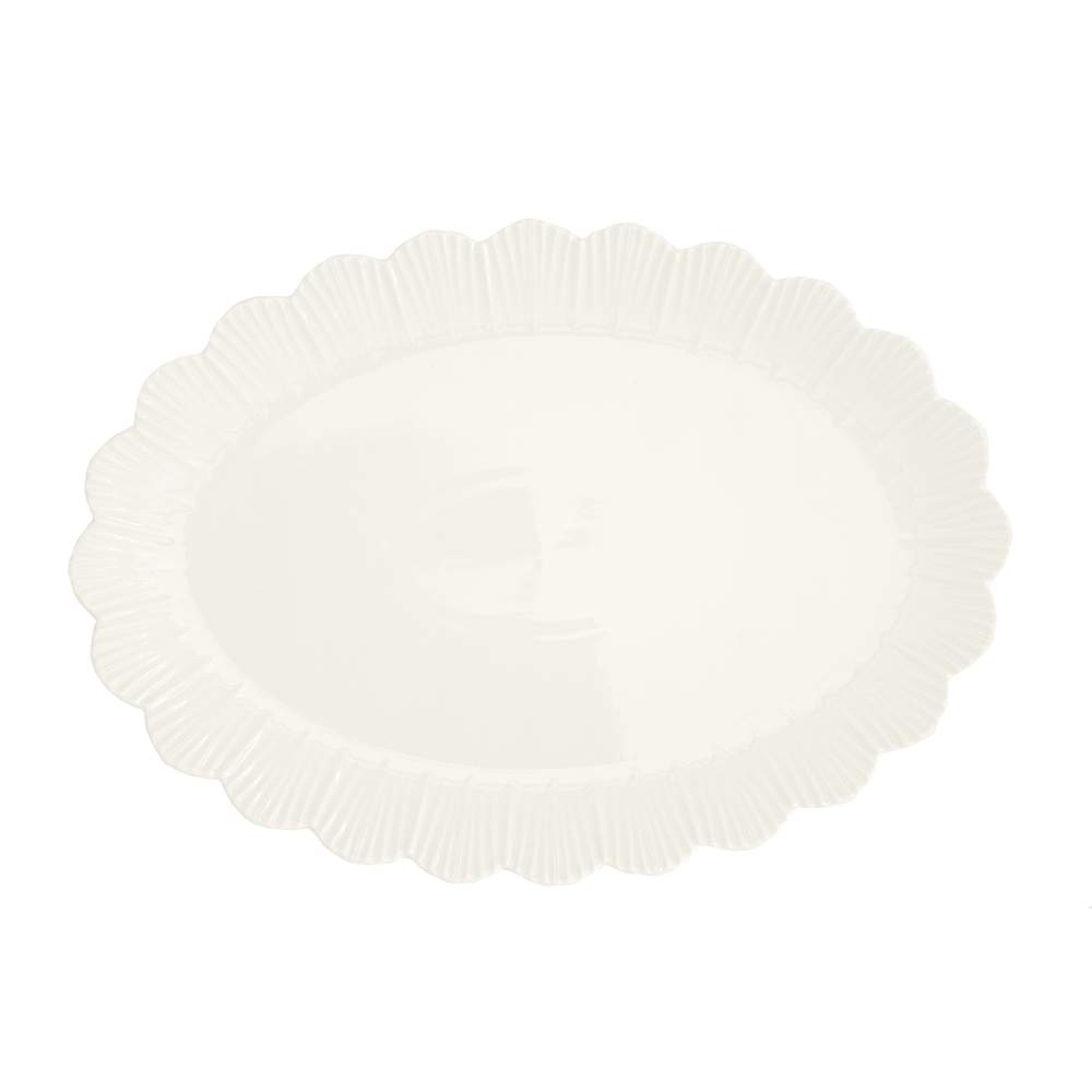 Set Of 4 Oval Serving Plate Fleuri