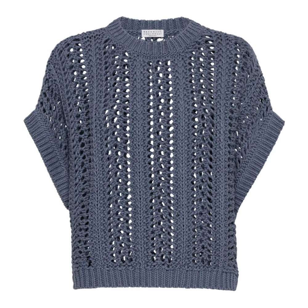 Women's 'Open-Knit' Short sleeve Top