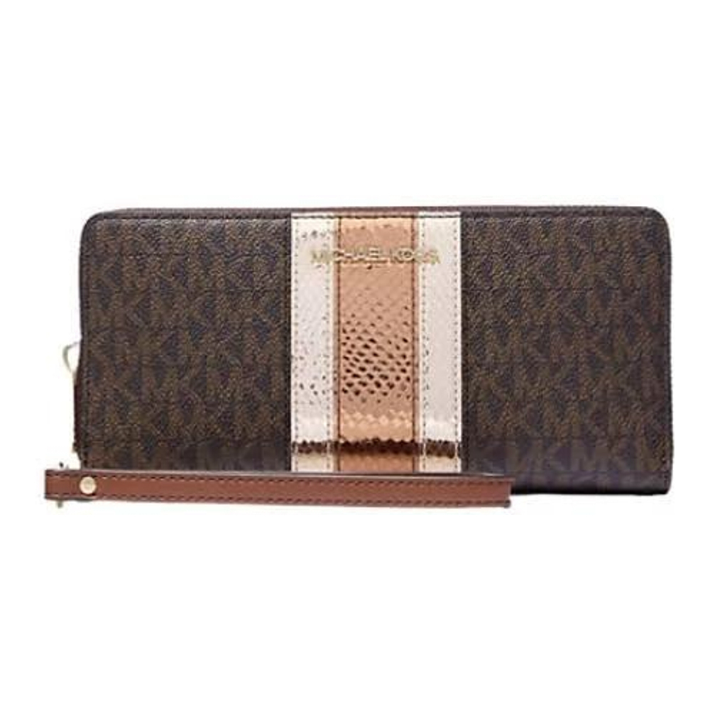 Women's 'Jet Set Travel Large Signature Logo and Metallic Continental' Wallet