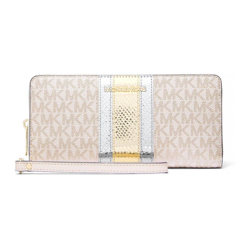 Women's 'Jet Set Travel Large Signature Logo and Metallic Continental' Wallet