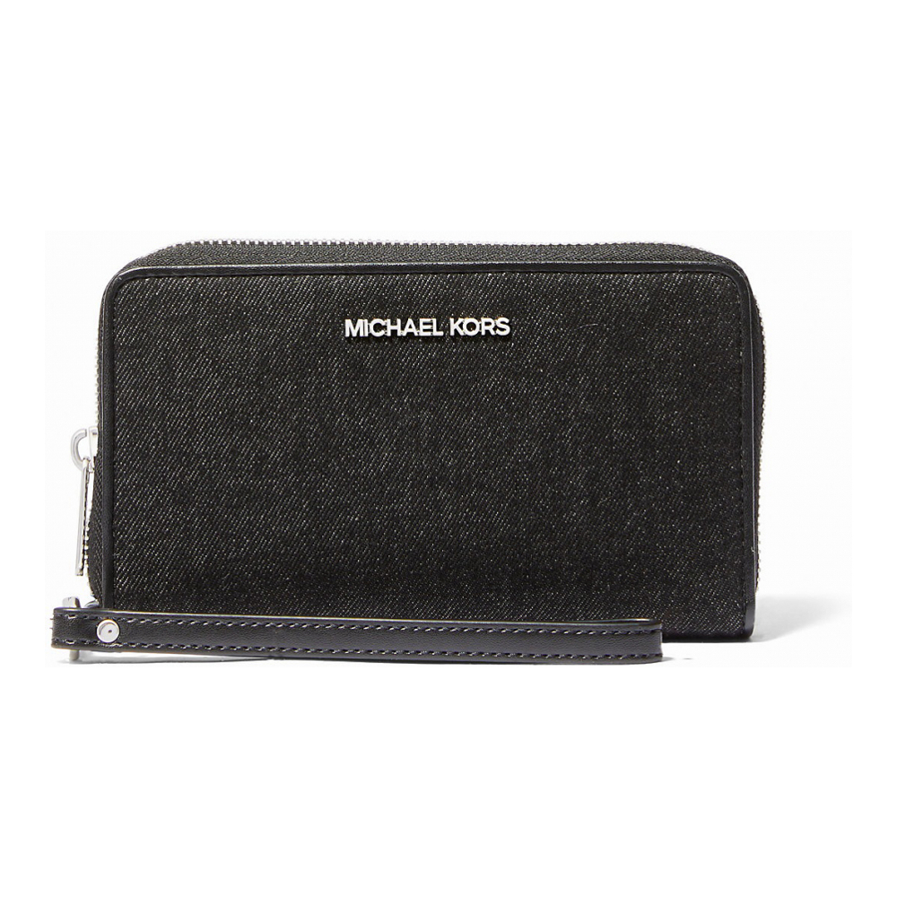 Women's 'Jet Set Washed Denim Wristlet' Smartphone Wallet