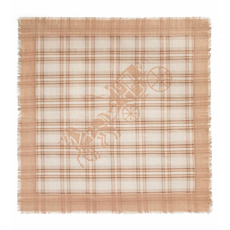 Women's 'Horse And Carriage Plaid Print Oversized Square' Scarf