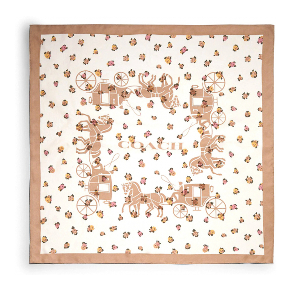 Women's 'Horse And Carriage Tea Rose Print' Silk Scarf