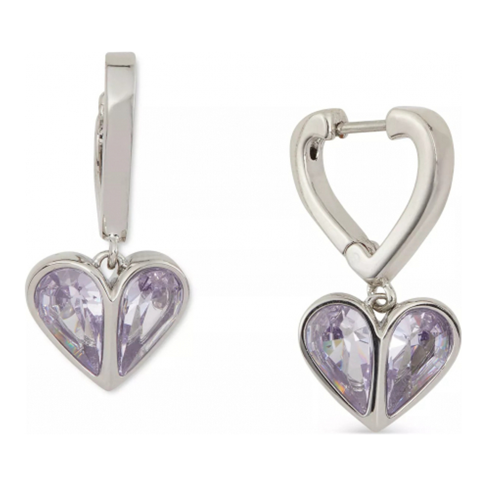 Women's 'Heart Charm Huggie Hoop' Earrings