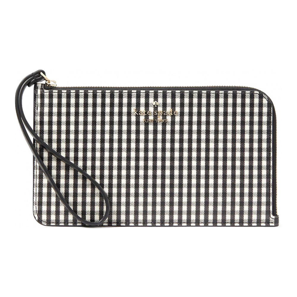 Women's 'Lucy Jazzy Gingham Printed Medium L-zip' Pouch
