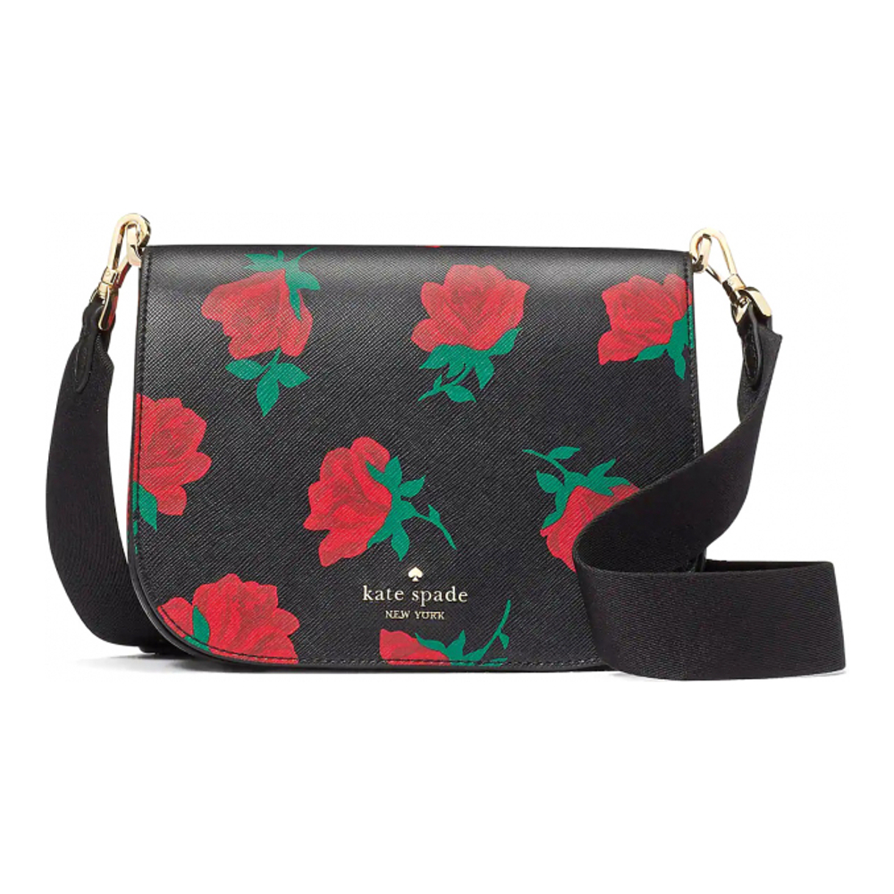 Women's 'Madison Rose Toss Printed' Saddle Bag