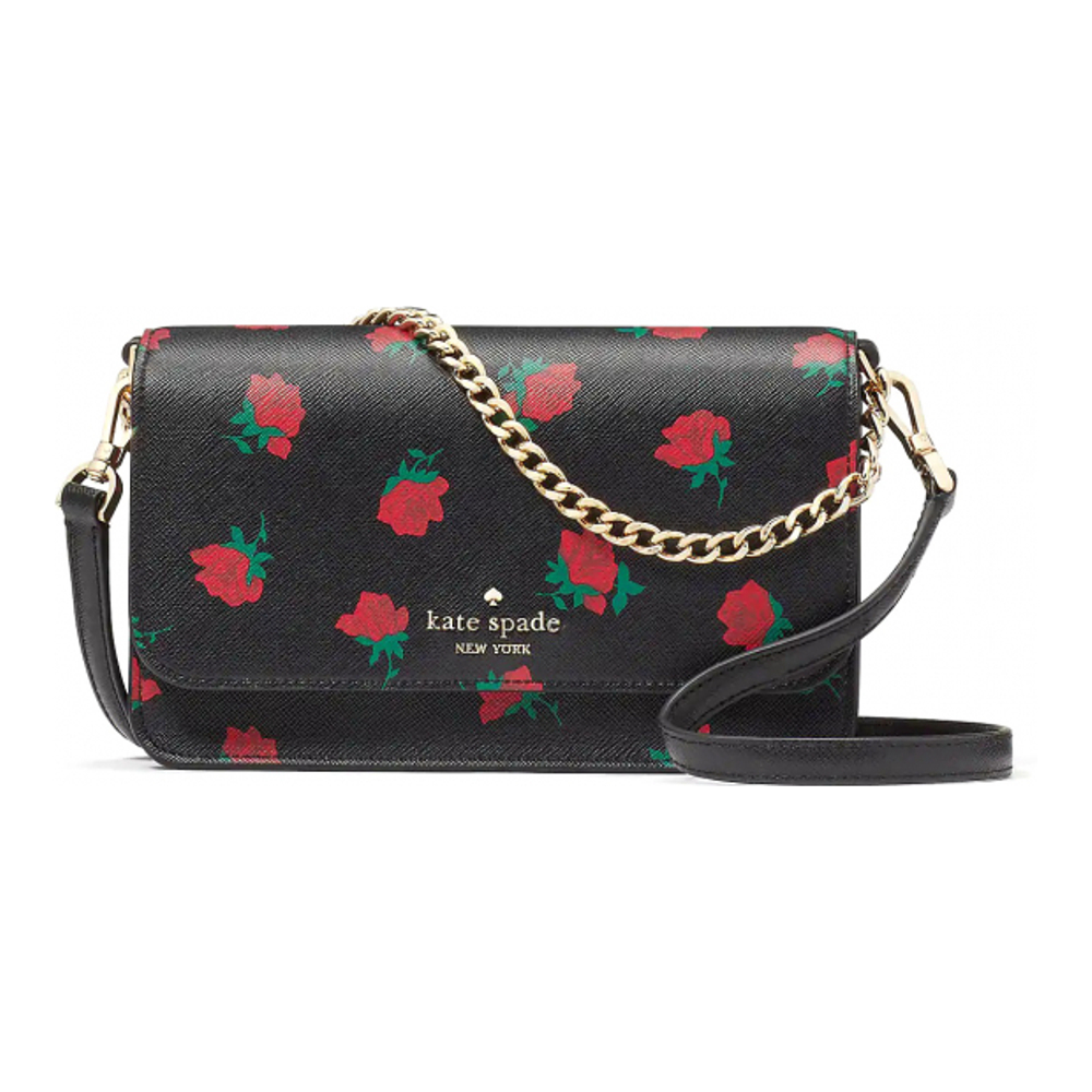 Women's 'Madison Rose Toss Printed Small Flap' Crossbody Bag