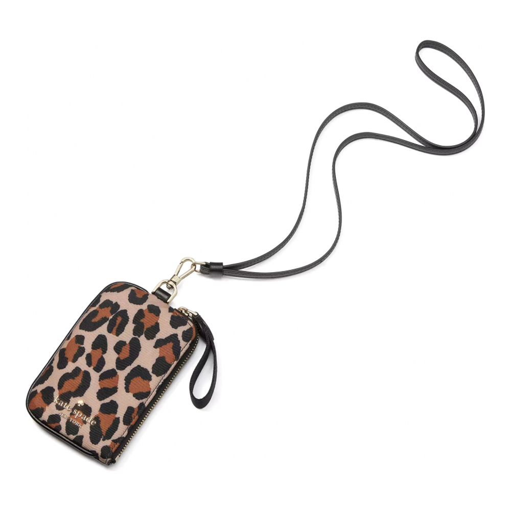 Women's 'Chelsea Leopard Lanyard' Card Holder