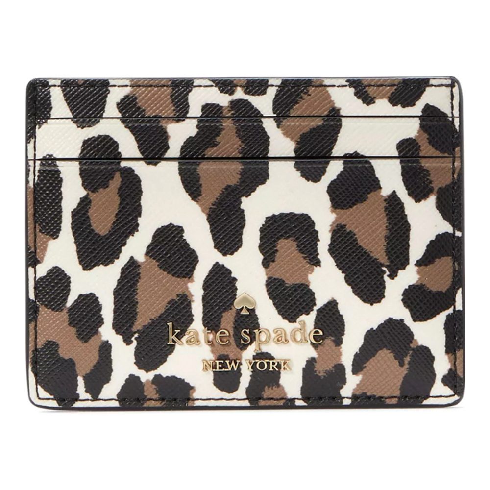 Women's 'Madison Spotted Leopard Small Slim' Card Holder