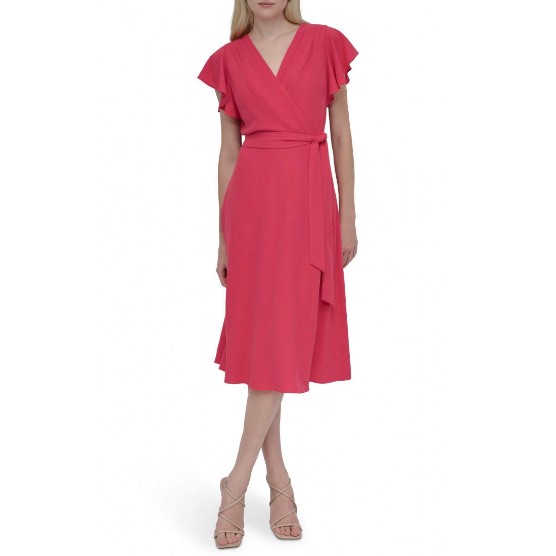 Women's 'Flutter Sleeve' Midi Dress