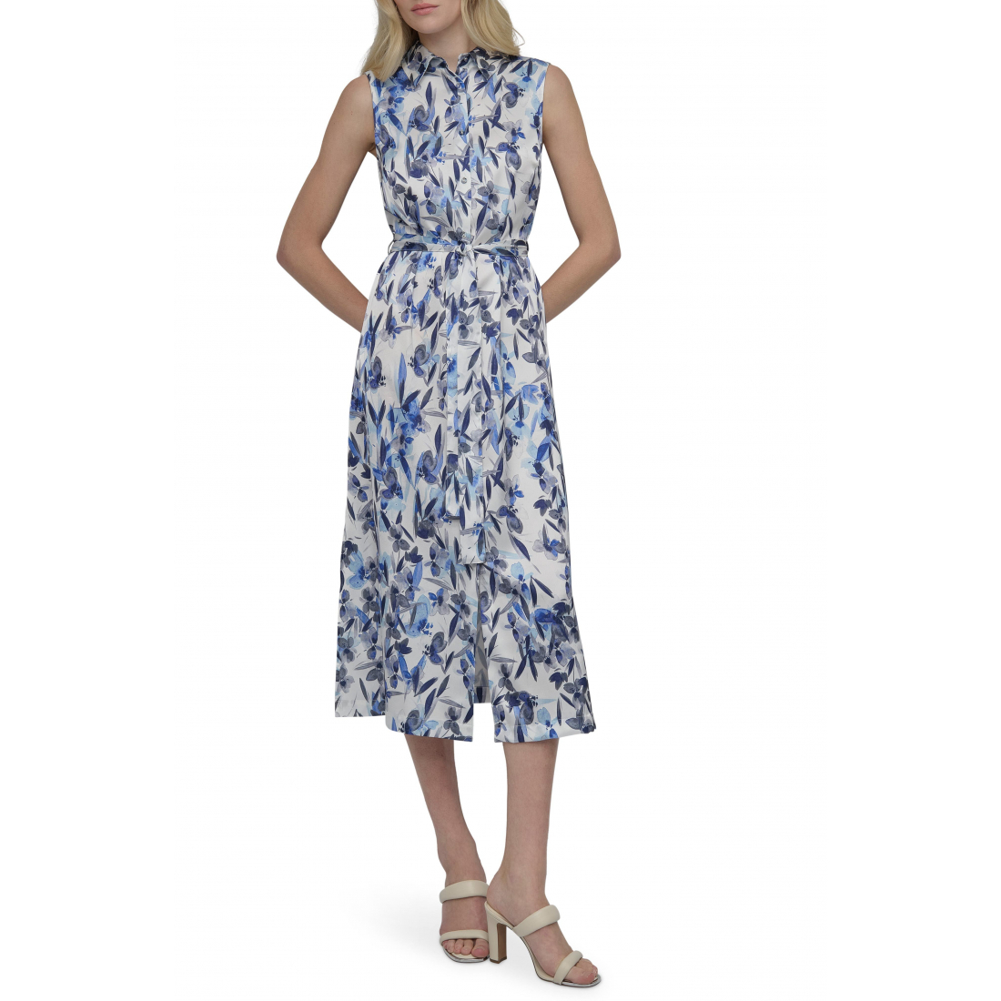 Women's 'Floral Sleeveless' Shirtdress