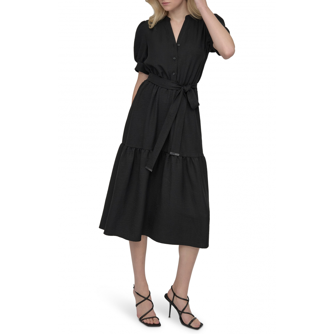 Women's 'Puff Sleeve Midi' Shirtdress