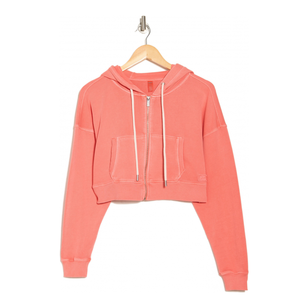 Women's 'Rib Mix Crop Zip' Track Jacket