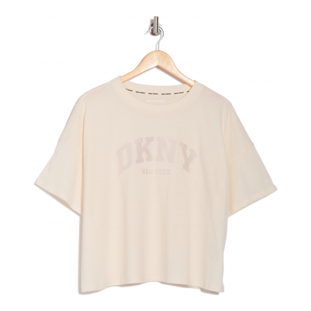 Women's 'Varsity Satin Logo Boxy Crop' T-Shirt