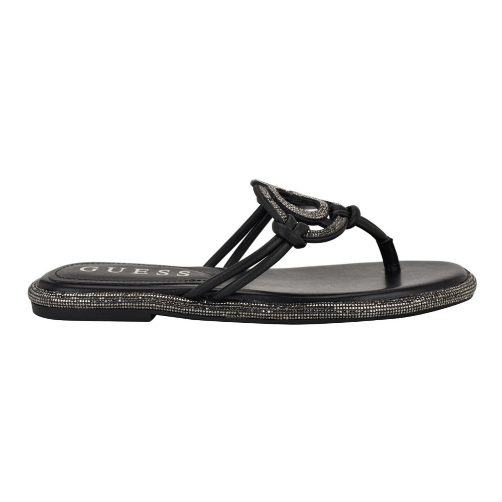 Women's 'Saima G Cutout Rhinestone Flat' Thong Sandals