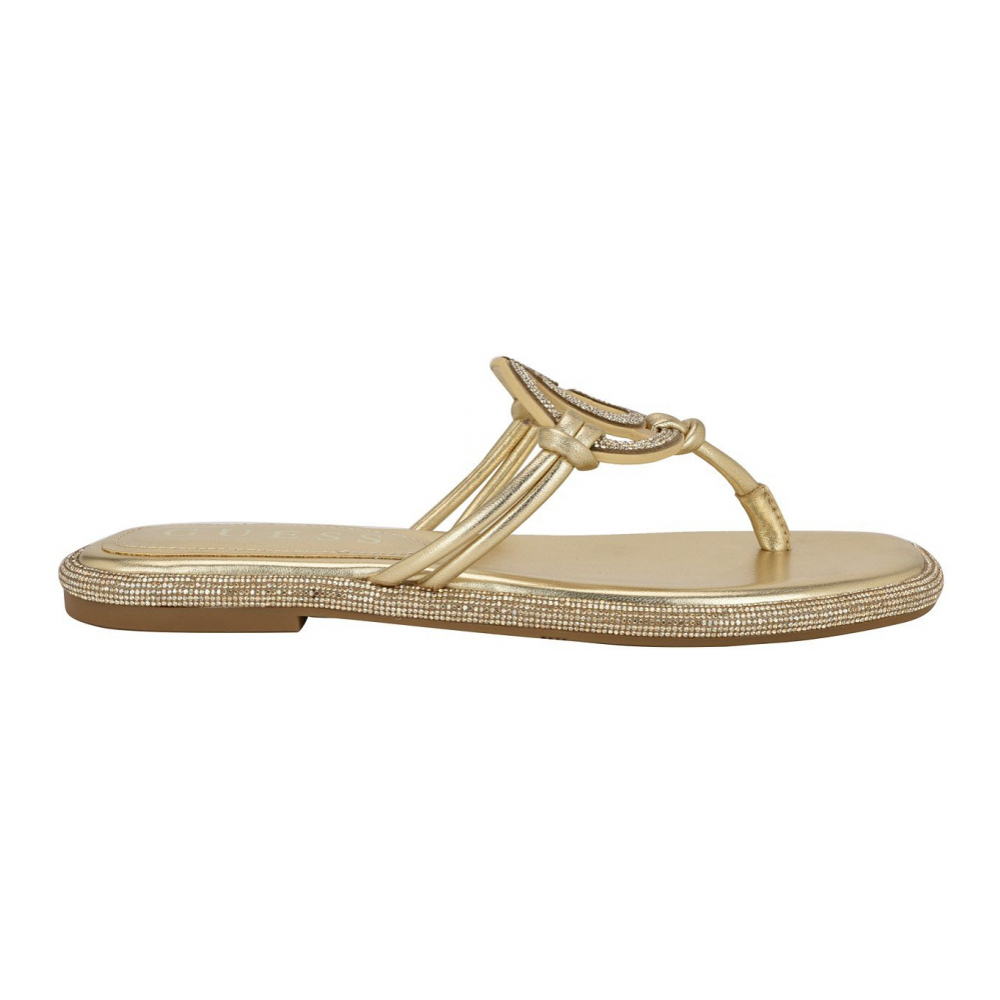 Women's 'Saima G Cutout Rhinestone Flat' Thong Sandals