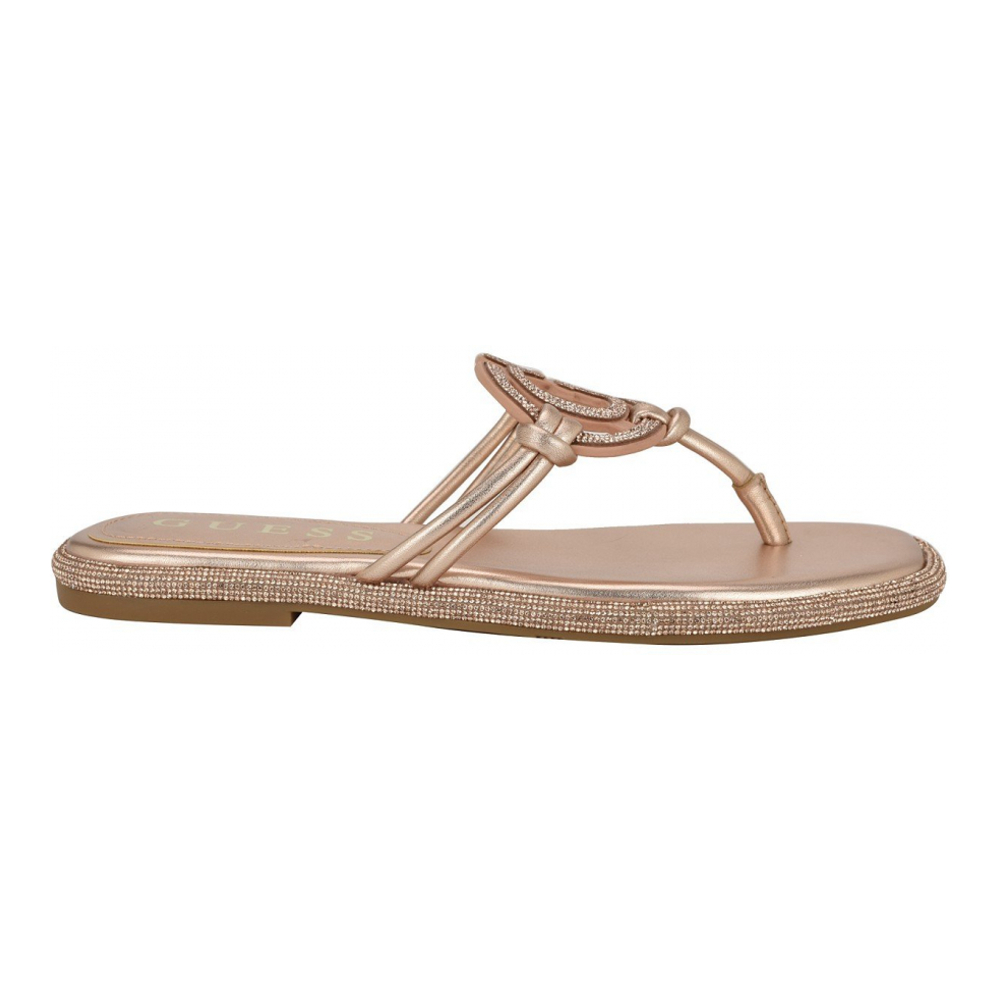 Women's 'Saima G Cutout Rhinestone Flat' Thong Sandals