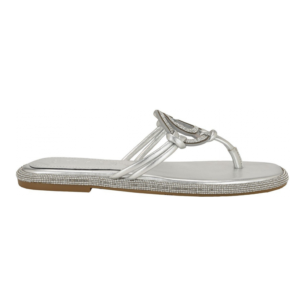 Women's 'Saima G Cutout Rhinestone Flat' Thong Sandals