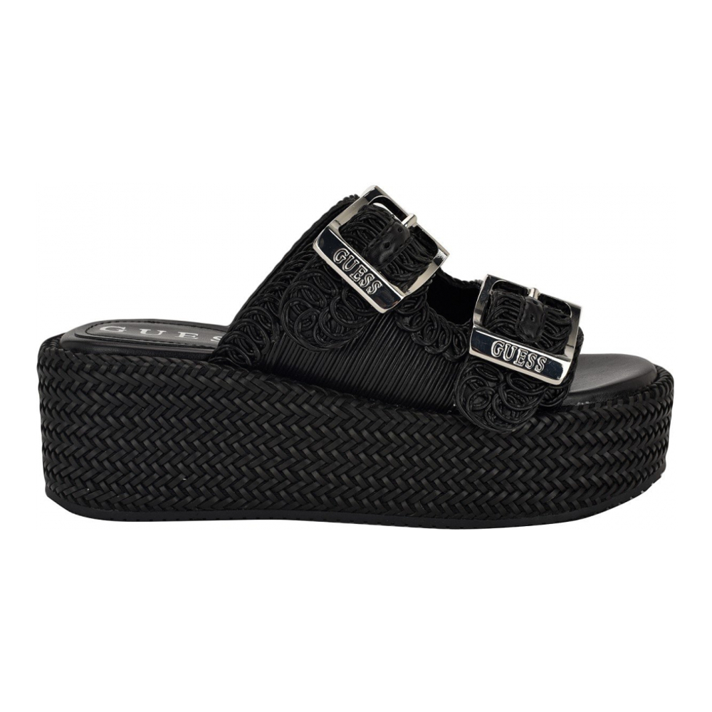 Women's 'Binks Two Band Woven Flat Form Slide' Platform Sandals