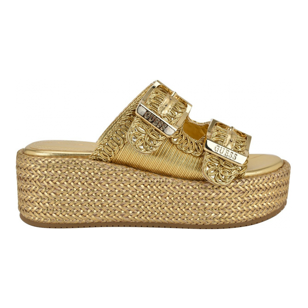 Women's 'Binks Two Band Woven Flat Form Slide' Platform Sandals