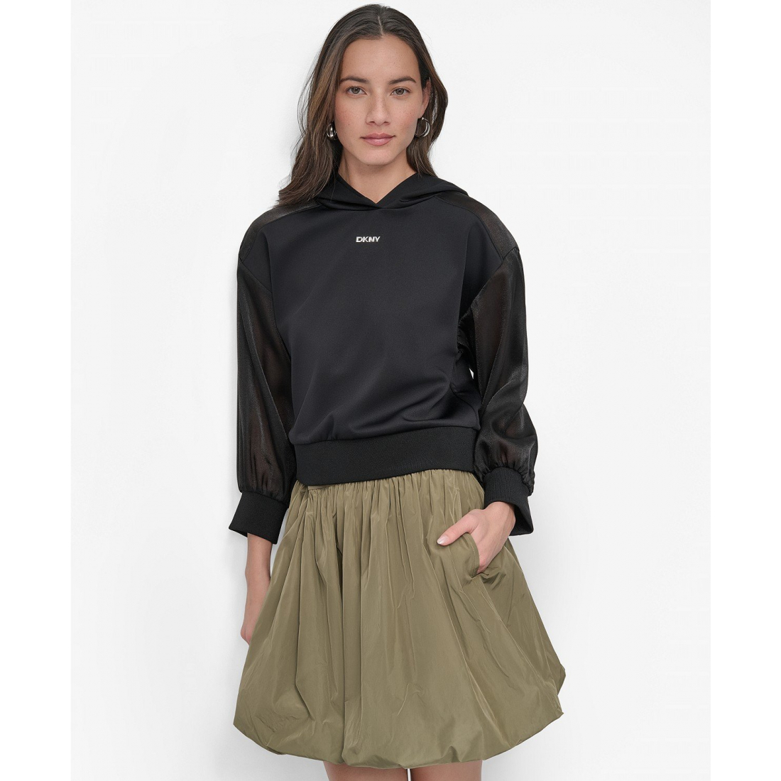 Sweatshirt à capuche  'Organza-Trim' pour Femmes