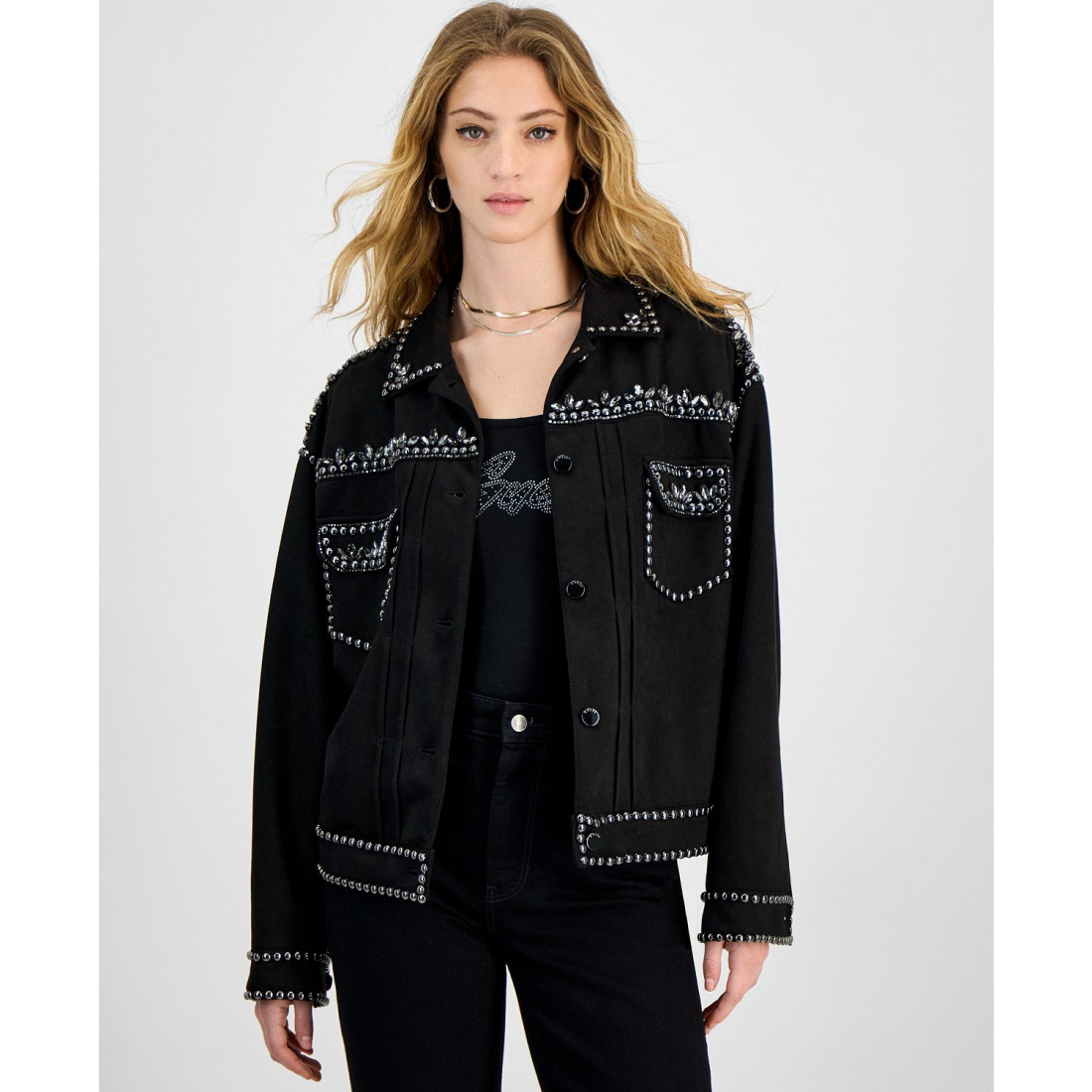 Women's 'Angelica Faux-Suede Studded Jacket' Jacket