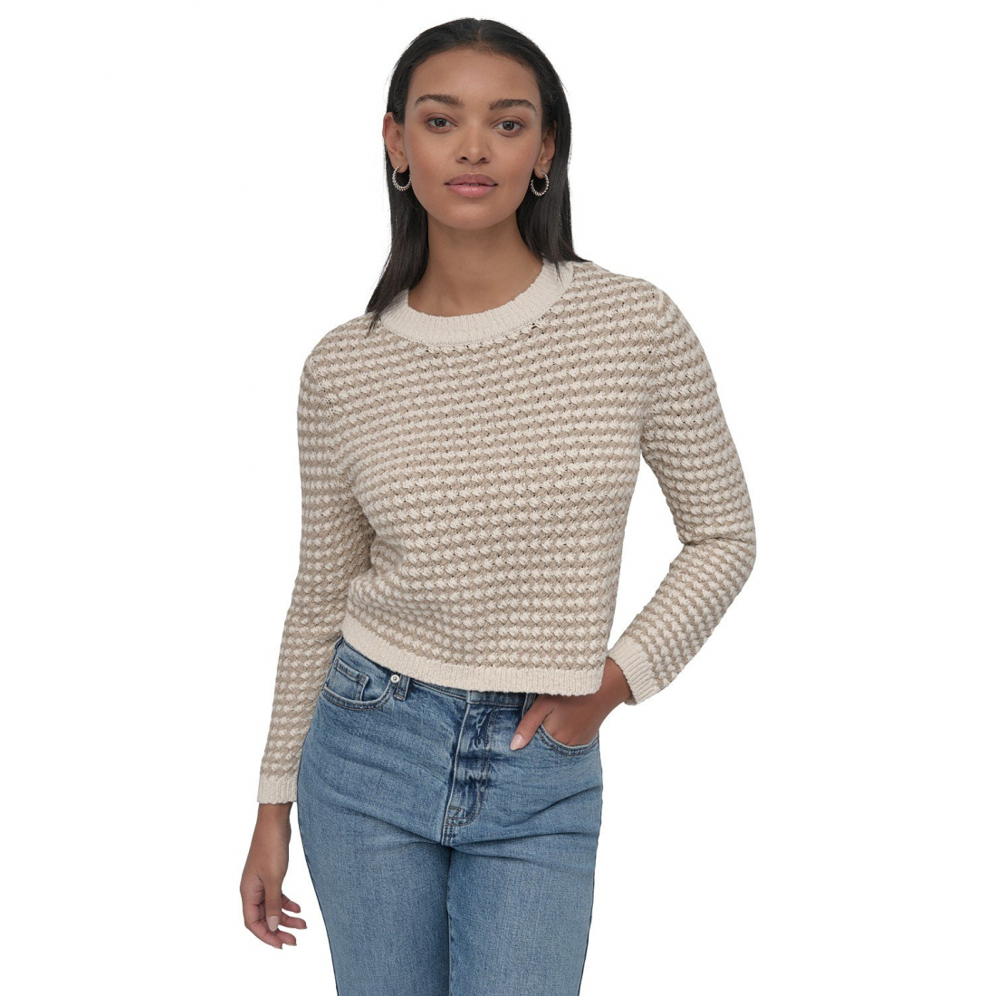 Pull 'Cotton Chunky-Stitch Crewneck' pour Femmes