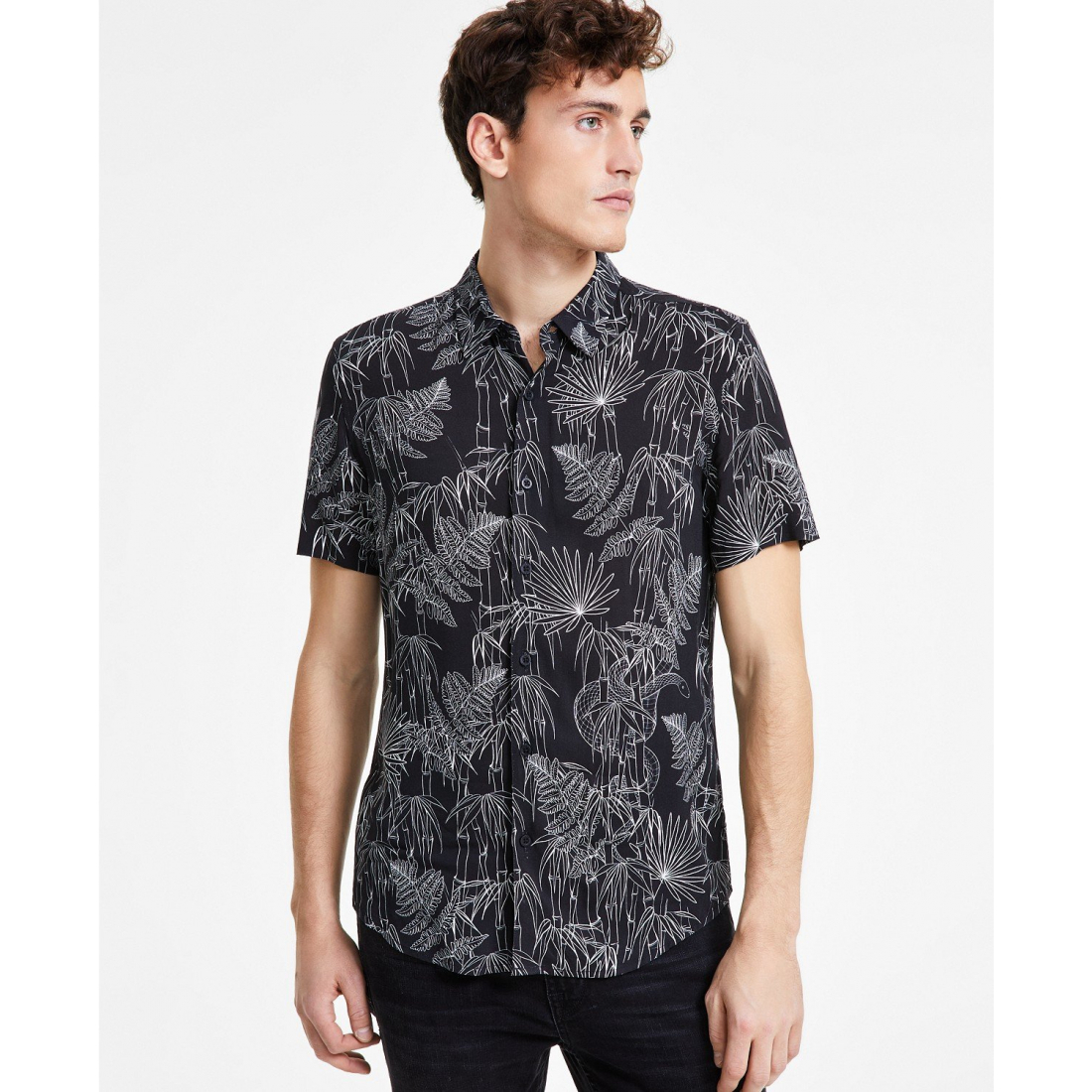 Men's 'Jungle Snake Printed' Short sleeve shirt