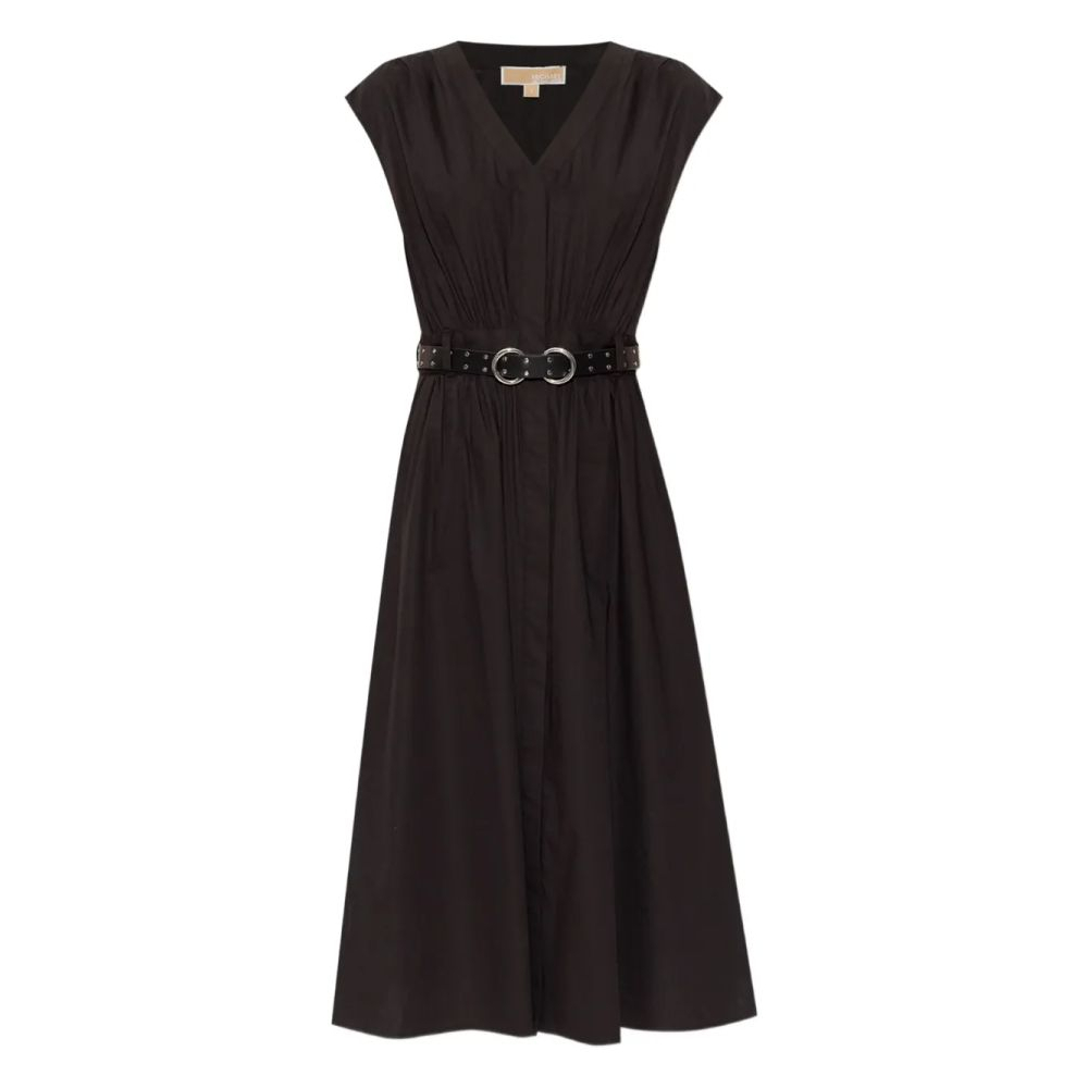 Women's 'Belted Poplin' Midi Dress