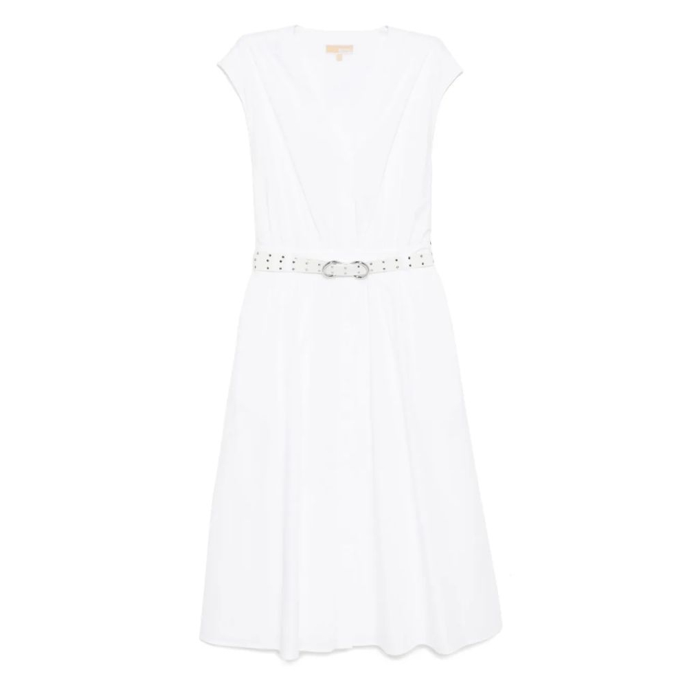 Women's 'Belted Poplin' Midi Dress