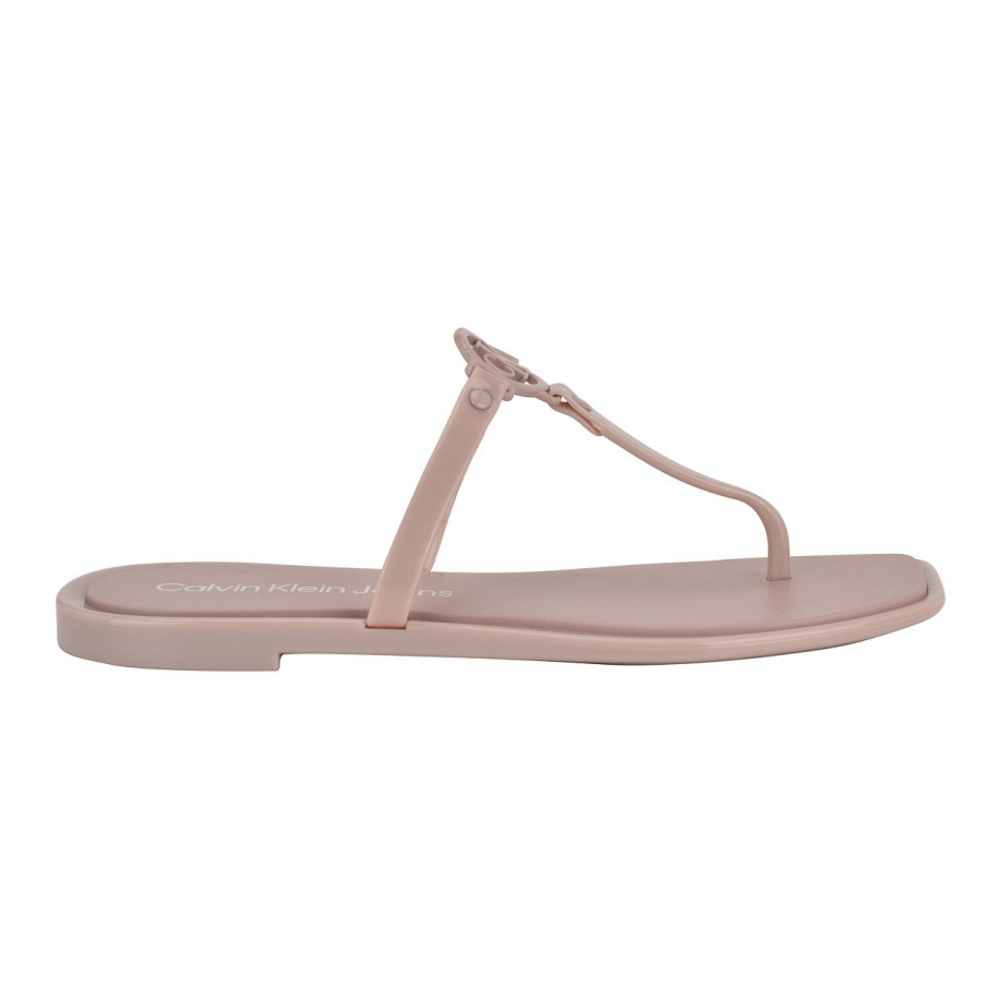 Women's 'Edhen Logo T-Strap Flat Jelly' Thong Sandals