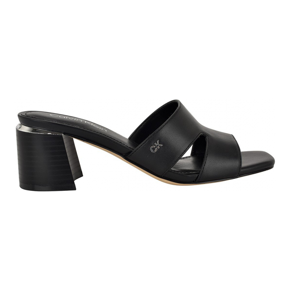 'Valery Logo Block Heel Slide Sandals' für Damen