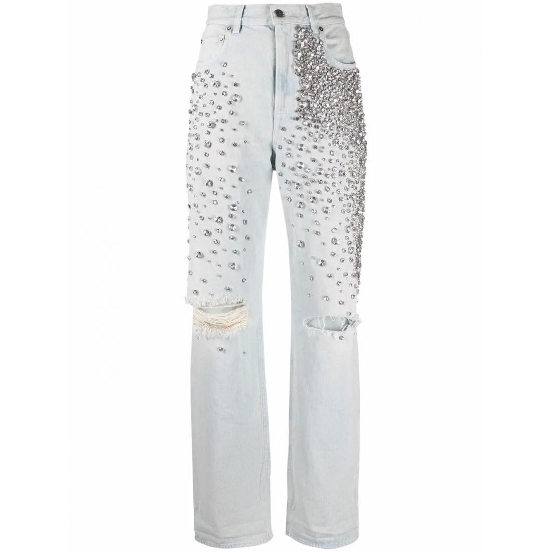Jeans 'Kim Cabochon-Crystal Bleached' pour Femmes