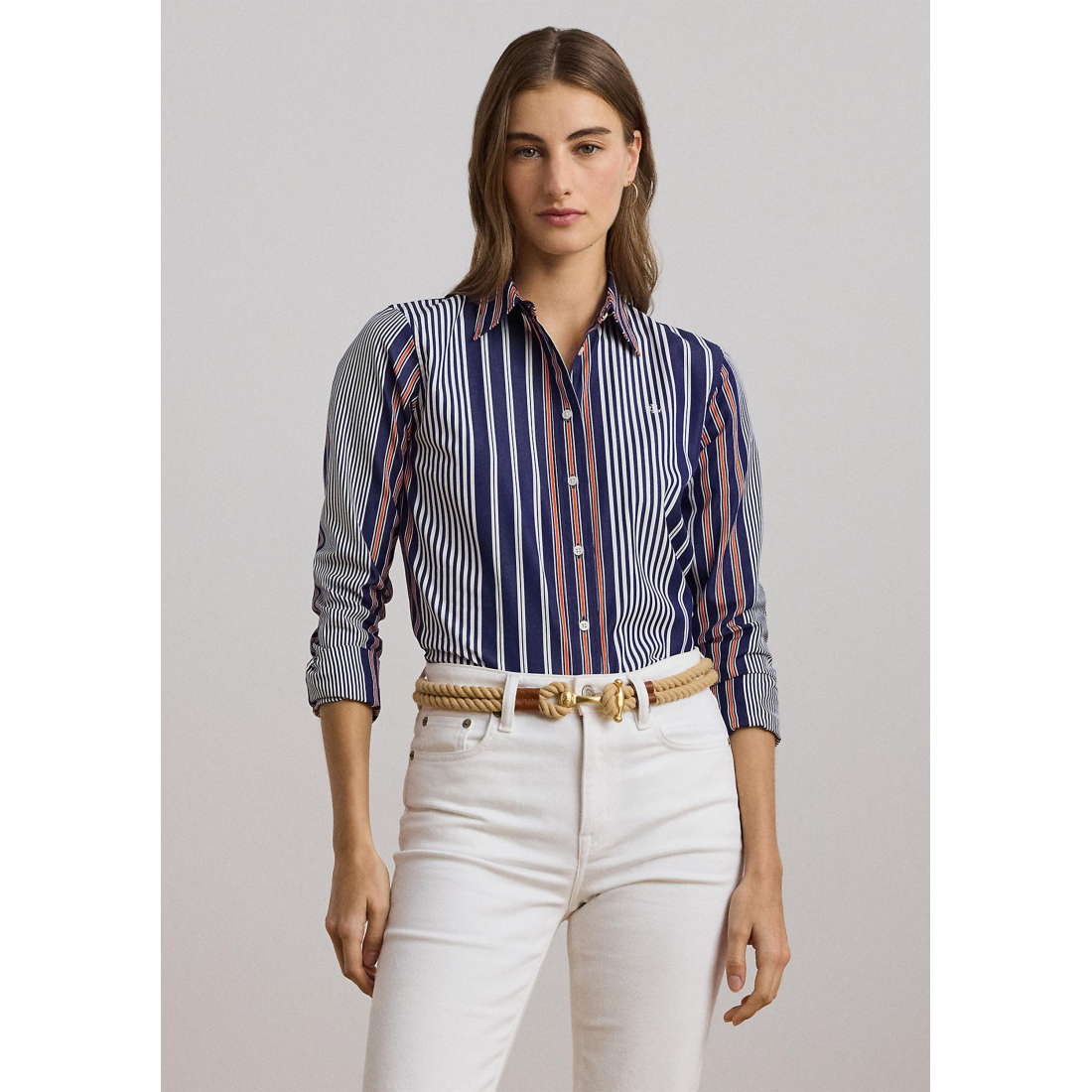 'Classic Fit Striped Broadcloth Shirt' pour Femmes
