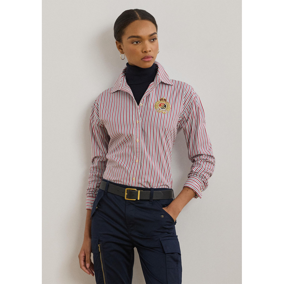 'Relaxed Fit Striped Broadcloth Shirt' pour Femmes