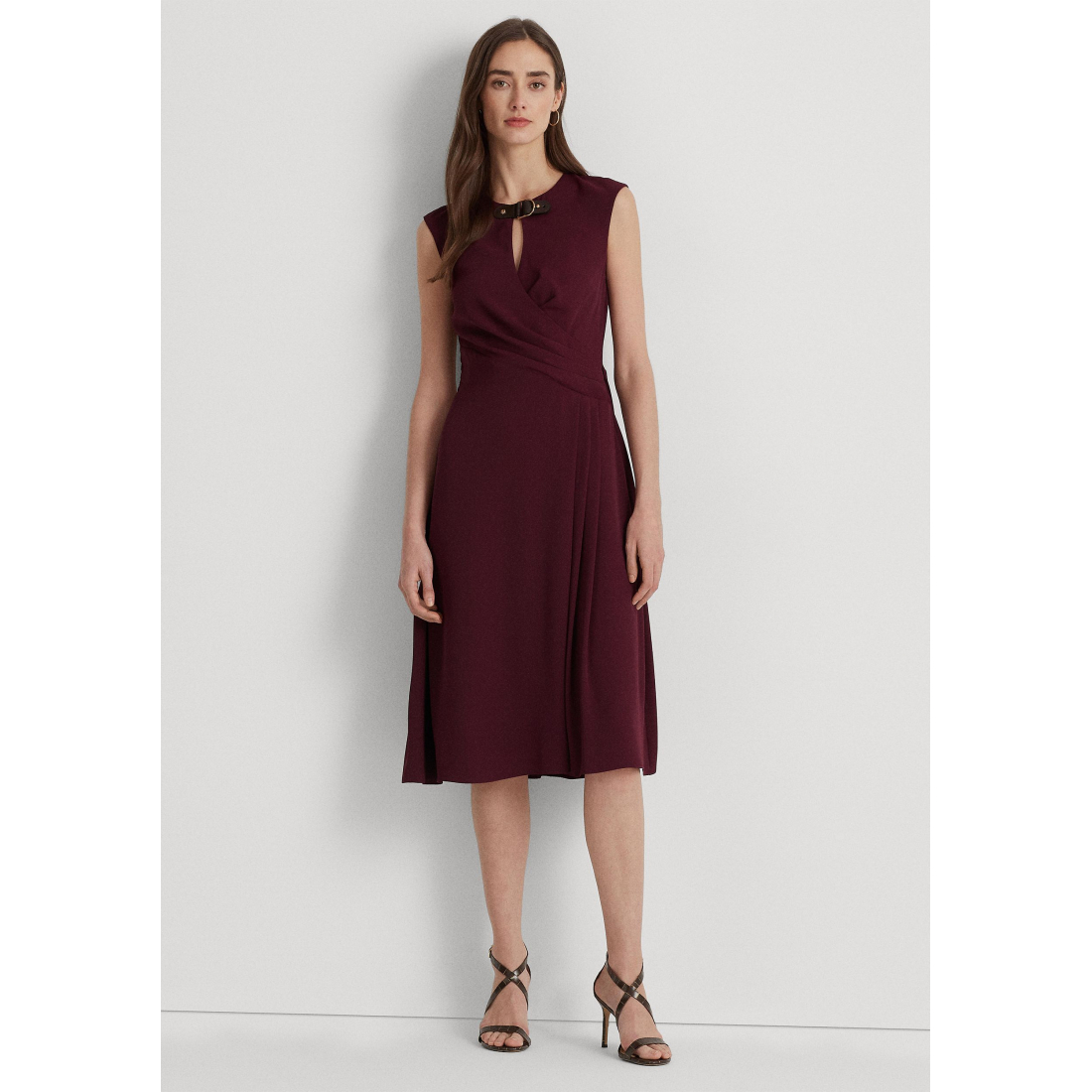'Kaytlin Cap Sleeve Keyhole Neck' Midi Kleid für Damen