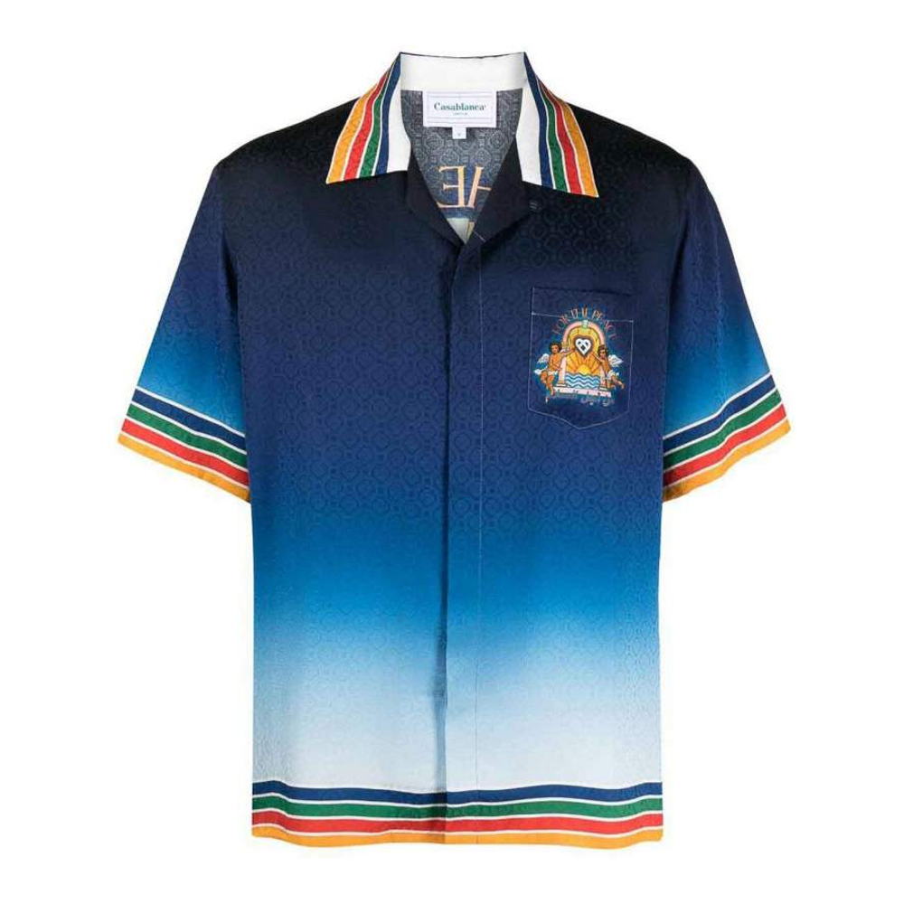 'Peace-Print' Kurzärmeliges Hemd für Herren