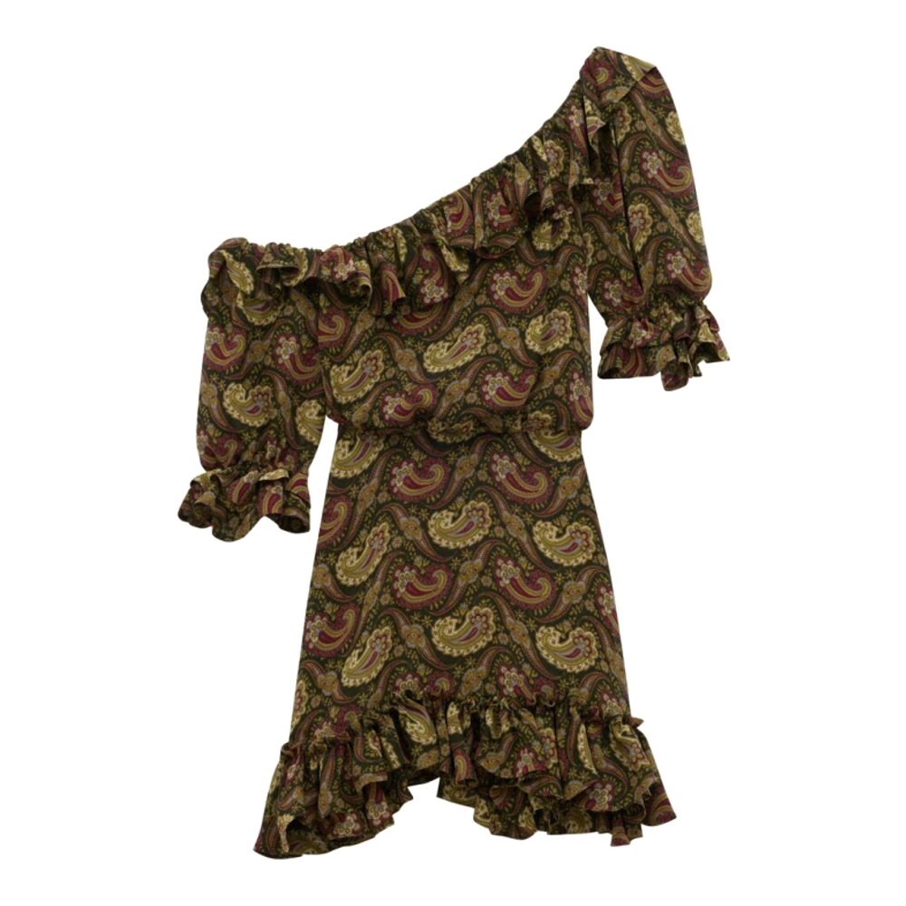 Robe à une épaule 'Paisley Chiffon Ruffle' pour Femmes