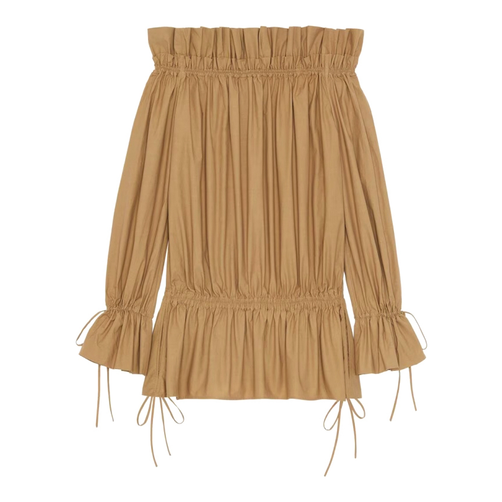 Women's 'Gathered Twill' Off The Shoulder Dress