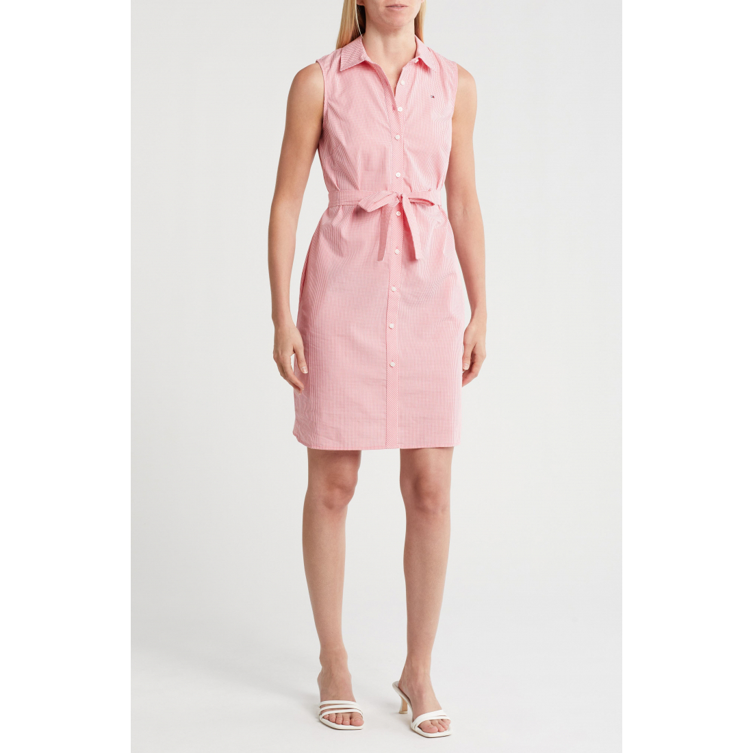 Robe chemise 'Micro Check Sleeveless Cotton' pour Femmes